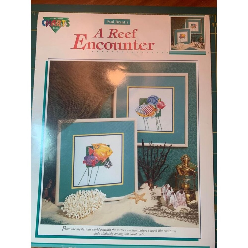 Paul Brents A Reef Encounter Cross Stitch Pattern Book Ocean Fish Tropical Desig